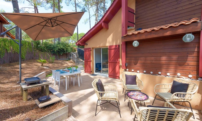 Lacanau-Ocean Chalet De Esquí | Casa para 4 con piscina en Lacanau
