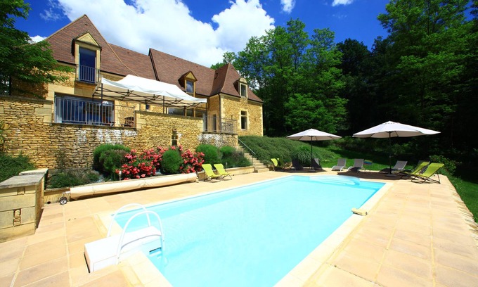 La Chapelle-Aubareil Casa | Alquiler de vacaciones Dordoña con piscina privada climatizada entre Lascaux y Sarlat