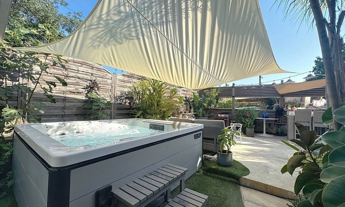 Biot Casa | House La Palmeraie 4p-Garden-wifi-park-jacuzzi