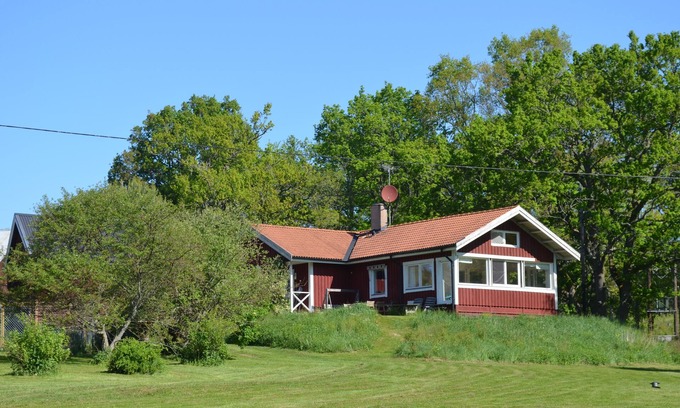 Hultsfred Municipality Casa | Casa en el lago con el barco, balsa y una sauna