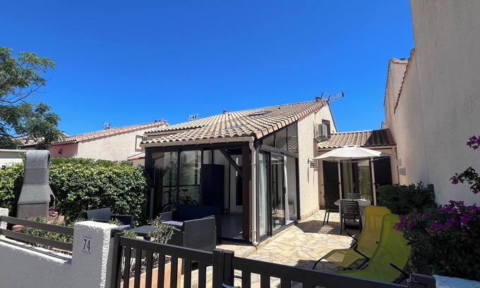 Saint-Cyprien Plage Villa | Casa T3 + loft, 6pers en residencia con piscina