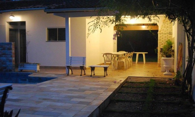 Centro Casa | Casa con piscina, barbacoa, chimenea hay un centro del bloque de la playa
