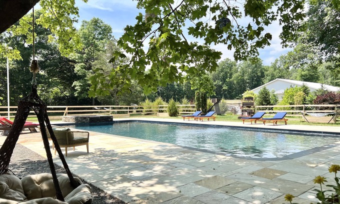 Columbia Casa | Iconic Forest Retreat with Pool & Hot Tub in the Delaware River Valley