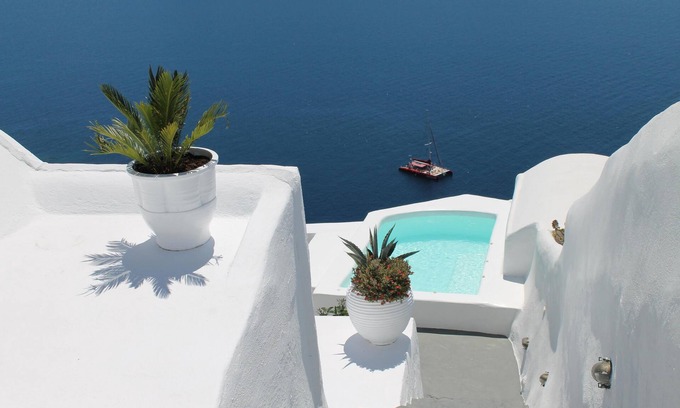 Oia Casa | Increíbles vistas a la caldera! Puesta de sol completa, privada, espaciosa, en el corazón de Oia