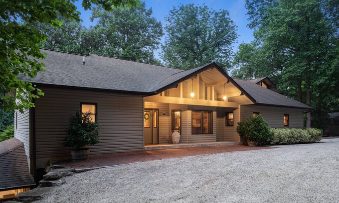 Hendersonville Casa | Indoor Pool, Theatre, Sauna, Large MTN Timber Frame Home