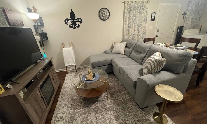 Lake Charles Casa | Indulge in stunning bayou vistas from the porch, complemented by essential amenities for a cozy