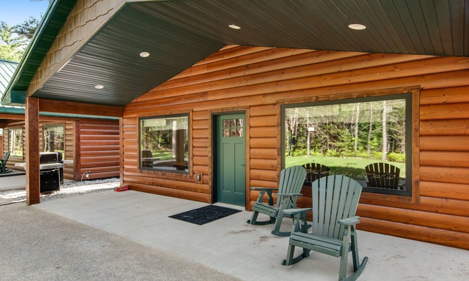 Conover Casa | Inviting dog-friendly cabin with hot tub, fireplace, patio, grill, central AC, & W/D