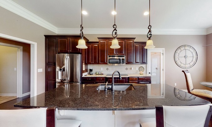 Sellersburg Casa | Inviting home with pool table, firepit, central AC, full kitchen, & W/D