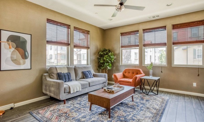 East San Jose Casa | Inviting San Jose 2BR w/ Balcony & A/C, nr Park & Hiking, by Blueground