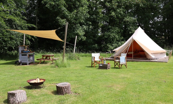 Swannington Cabina | Iris, Lilypad and Bulrush are luxury bell tents all set privately in a wild meadow.