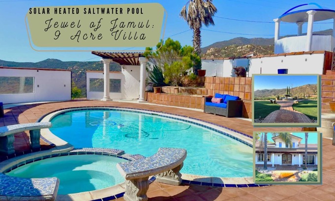 Jamul Villa | Jamul's Jewel: 9 ACRES,Hilltop,Heated Salt Pool,Spa,City & Mtn. Views,B-Ball Court,Grill,Horseshoes