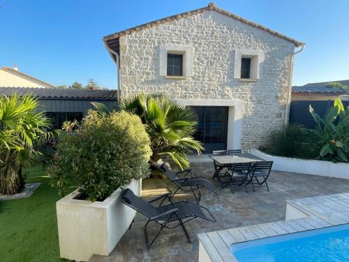 Saint-Gelais Casa | Jolie maison en pierres avec piscine et parking