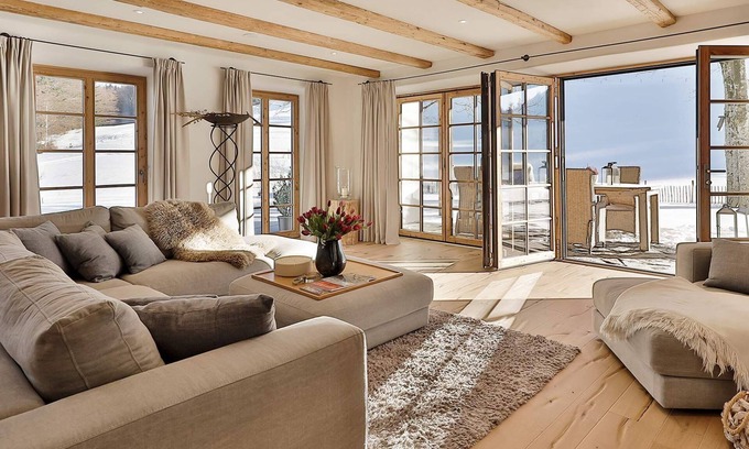 Frasdorf Apartamento | Königs-chalet-suite 200m², 2 Etagen, 4 Schlafzimmer, Wohnraum mit Küche, Hot Tube