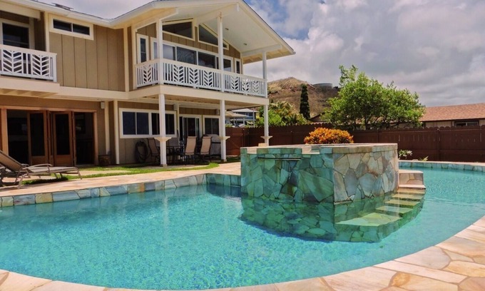 Keolu Hills Casa | Kailua Home Pool & Spa con fantásticas vistas
