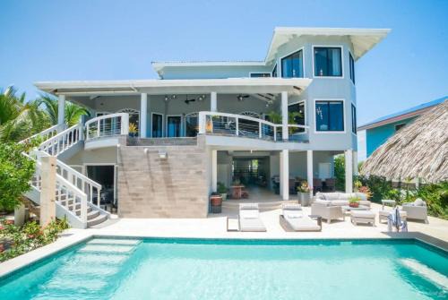 Placencia Villa | Kairos Villa - Luxury Ocean Front - 4 Bedrooms with 2 Private Pools & Beach