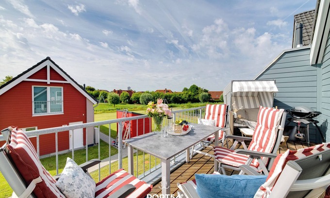 Busum Apartamento | Karlsson Büsum: fireplace, infrared cabin, close to the beach and the North Sea, balcony