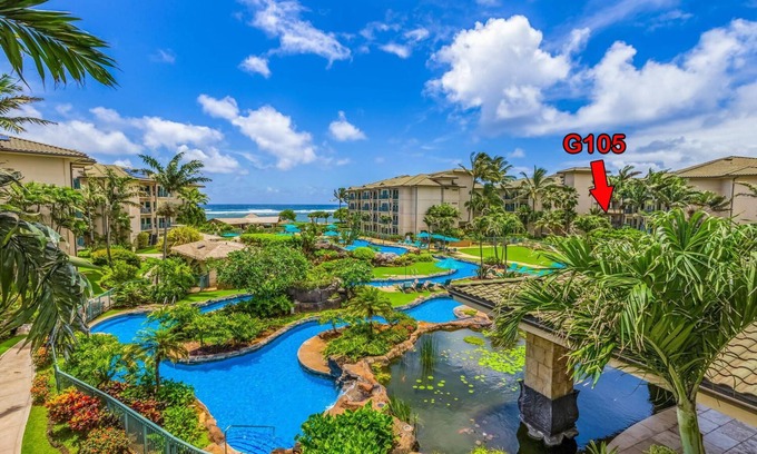Wailua Complejo | Kauai's G-Spot G105 Waipouli Beach Beautiful Garden View steps From the Beach