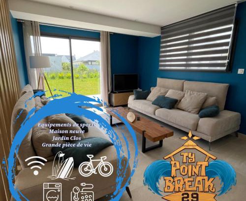 Penmarch Villa | Ker est, Surf House, plage de Pors Carn à pieds