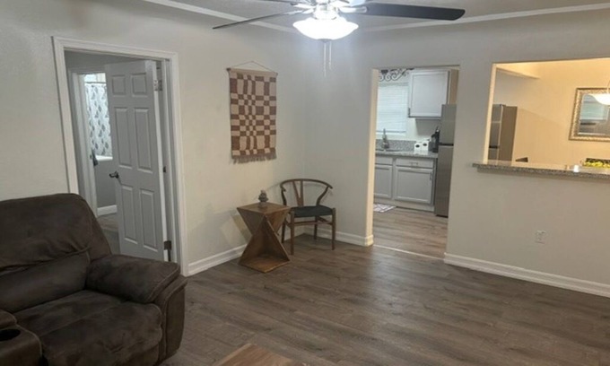 Sanger Casa | Kick back and relax in this cozy, stylish space.