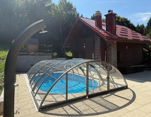 Brestova Draga Casa | Kuća za odmor Cozy Bear Cabin, sauna,jacuzzi,bazen