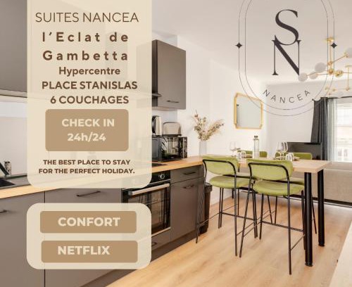 Saint Nicolas - Charles III - Ville vieille - Trois Maisons - Leopold Apartamento | L'éclat de Gambetta - Place Stanislas - 6 Pers