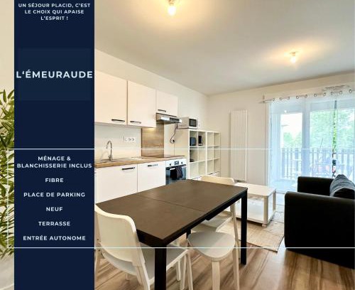 Mont-de-Marsan Apartamento | L'Émeraude - Proche Hôpital - Parking - Clim - Fibre - Terrasse
