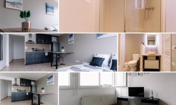 Dardilly Apartamento | L'Escapade Dardilly: comfortable studio for professionals, private parking