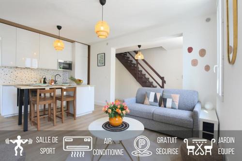 Lalande-Grand Selve Apartamento | L'Ethnique 7p - Climatisation - Jardin - Parking - Salle de Sport