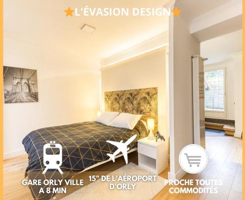 Orly Apartamento | L'Évasion Design - Rooftop - 8 min Gare Orly