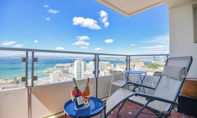 Le Pharo Apartamento | L'Horizon - 3 ch climatisé avec vue mer incroyable