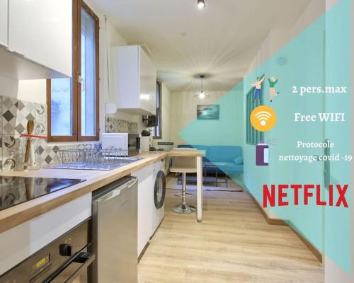 Poincare - Foch - Anatole France - Croix de Bourgogne Apartamento | L'IRIS 8 min de la Gare Terrasse Netflix