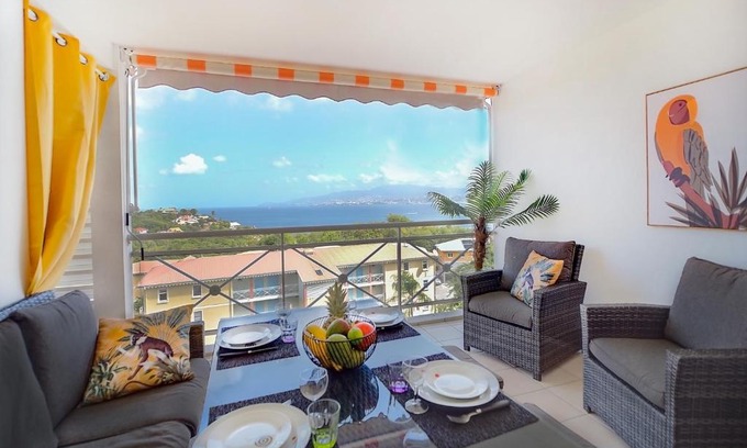 Trois-Ilets Apartamento | L'Oiseau de Paradis - Vue Mer Panoramique