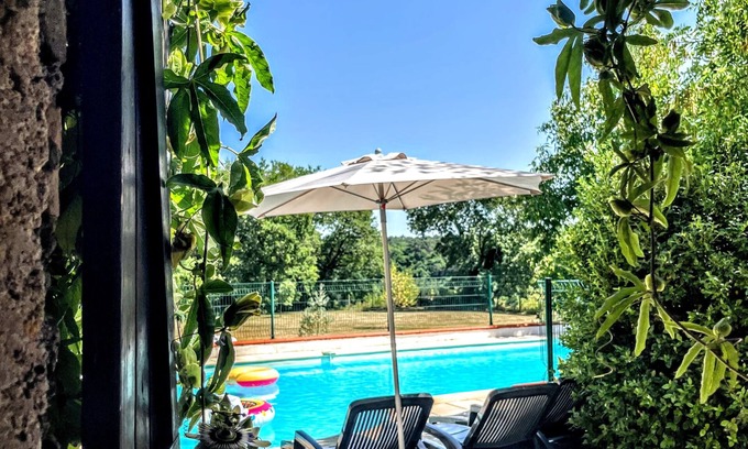 Barbaste Casa | L'or et des landes HOUSE WITH SWIMMING POOL WITH VIEW OF THE FOREST