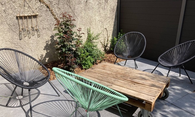 Borderes-sur-l'Echez Apartamento | La Pépite à Bordères/Eche-Apartamento-Premium-Habitación con desagüe-Terraza