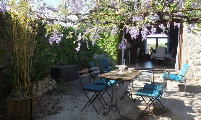 Loubressac Casa | La Sagnarde, Loubressac. Terrasse intime