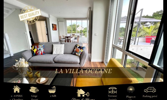 Le Pouldu Casa | La Villa Océane, Elegante, Plages, Gr34, 2-8 Pers
