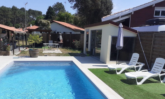 Labenne Cabaña | Cerca de Carpas de hossegor, piscina privada y internet