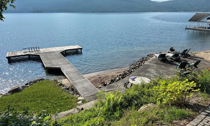 Silver Bay Casa | Lake George lakefront- 300ft private shoreline, modern update w/ view, new host