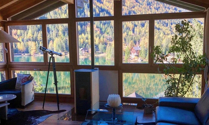 Champex-Lac Chalet De Esquí | Chalet con vista al lago con jacuzzi, sauna, muchas terrazas y jardín