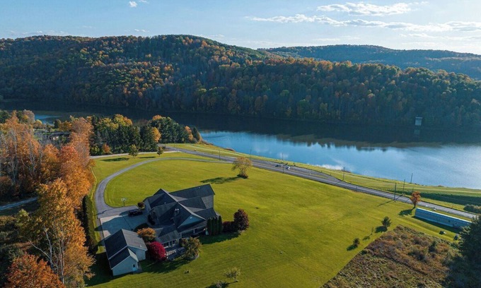 Wellsboro Casa | Lake View Lodge w/ Indoor Pool, Hot Tub, Theater