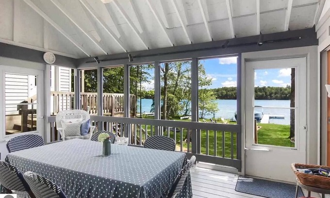 Lake Ann Casa | Lakefront Bliss: Spacious Home on Lake Ann perfect for Large Family 25 min to TC