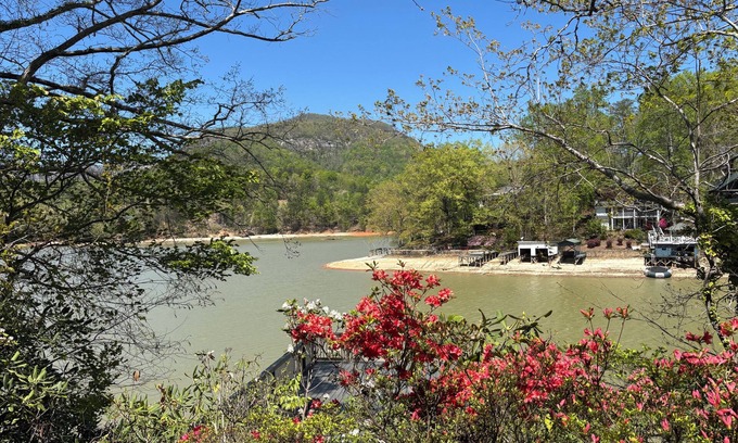 Lake Lure Cabaña | LAKEFRONT: Escape to the Lake - Ven a flotar hasta que tu corazón esté contento