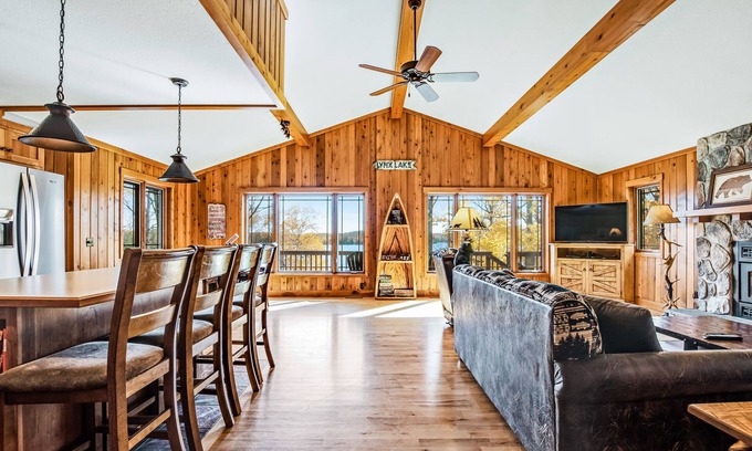 Presque Isle Casa | Lakefront, dog-friendly retreat w/ kayaks, canoe, basketball, & beach area