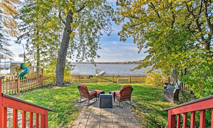 Fox Lake Casa | Lakefront Home with Game Room, Theater and Dock!