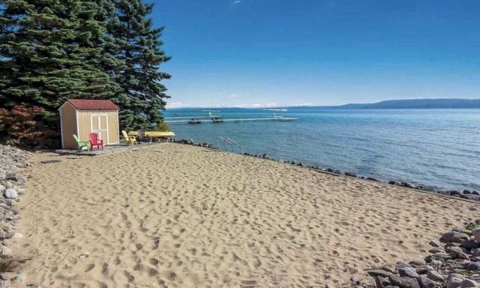 Lake Township Casa | Lakeside family paradise 140ft private Crystal Lake Frontage