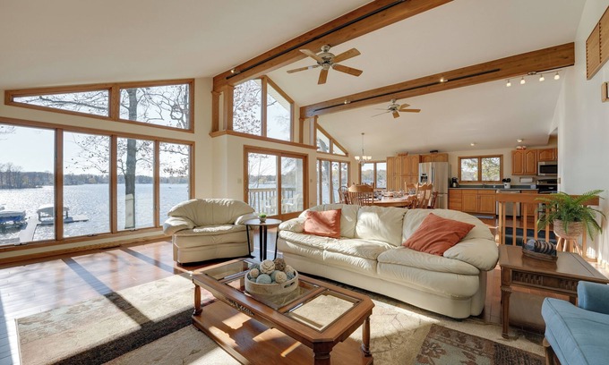 Sister Lakes Casa | Lakeside Michigan Retreat w/ Boat Dock & Fireplace