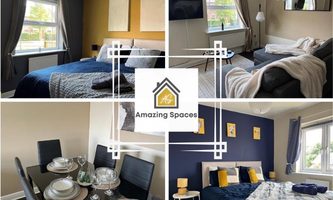 Great Sankey Casa | Large 4 Bedroom 3 Bathroom Town House with Secure Parking by Amazing Spaces Relocations Ltd