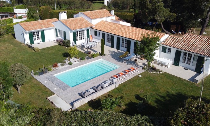La Remigeasse Casa | Gran casa familiar, piscina, en la costa salvaje 5 'a pie de la playa