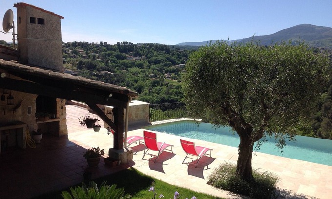 La Gaude Villa | Villa provenzal dominante muy tranquila con piscina
