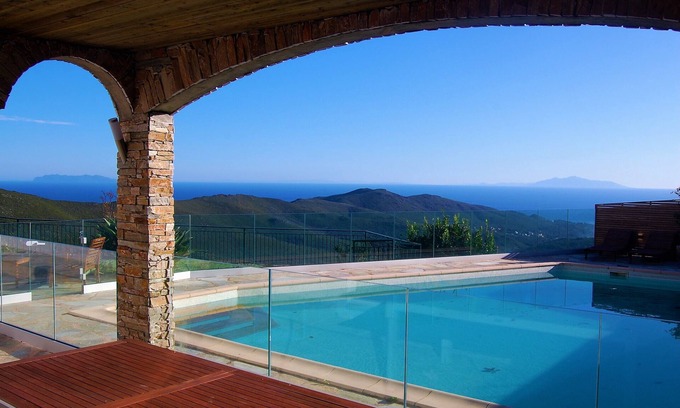 Sisco Villa | GRAN VILLA CON AIRE ACONDICIONADO (4 *) - VISTA AL MAR 180 ° - PISCINA CLIMATIZADA - 3 BAÑOS - 7 DORMITORIOS